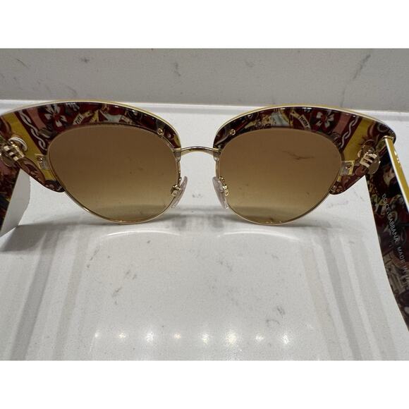 Dolce & Gabbana DG4277 Sicilian Cat Eye Sunglasses in Yellow Acetate No Case NWT - Picture 7 of 8